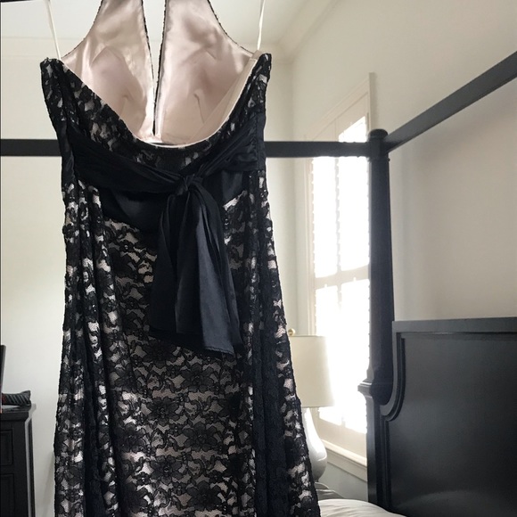 Black Lace Halter Dress Size 4 - Picture 2 of 8